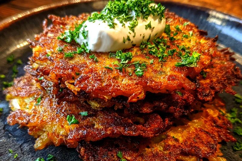 An array of ingredients for crispy onion fritters including onions, flour, spices, and oil.