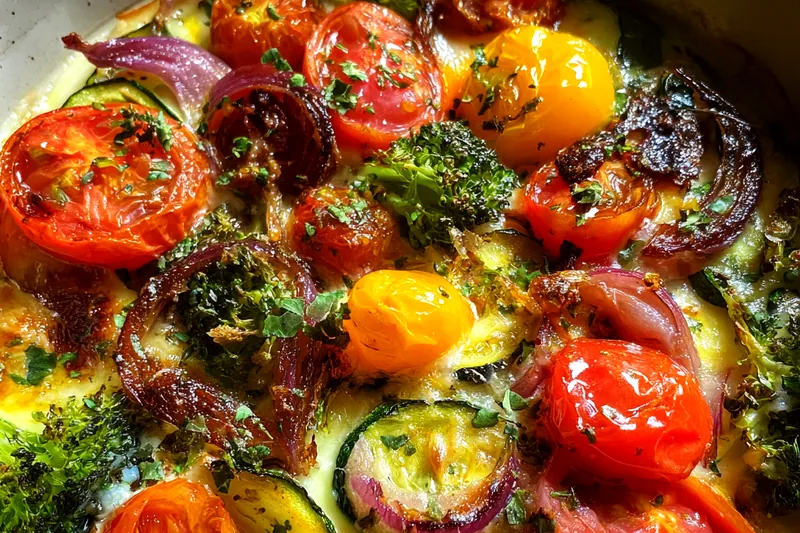 Cooking process for Baked Vegetable Casserole Delight