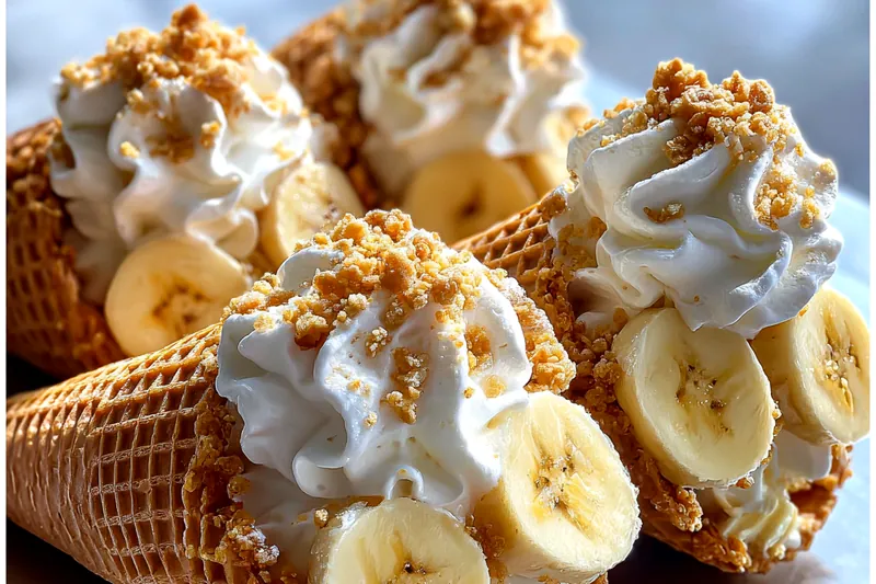 Fresh ingredients for Banana Cream Waffle Cones