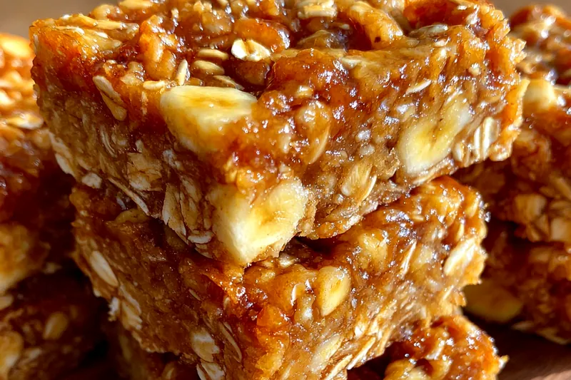 Fresh ingredients for Banana Oatmeal Snack Bars