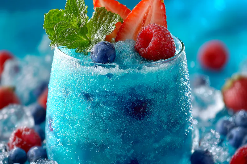 Cooking process for Berry Mint Slush Drink