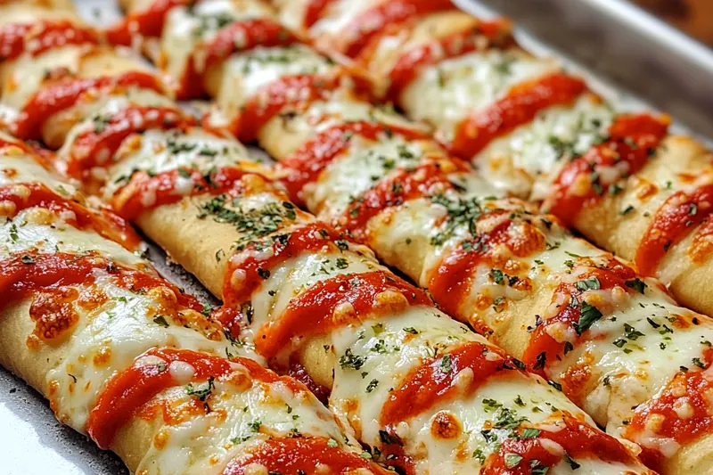 An arrangement of ingredients for Festive Candy Cane Breadsticks, including flour, sugar, and candy canes.
