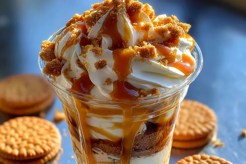 Fresh ingredients for Caramel Cookie Cheesecake Cup