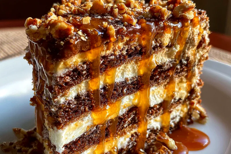 Cooking process for Caramel Nut Layer Cake