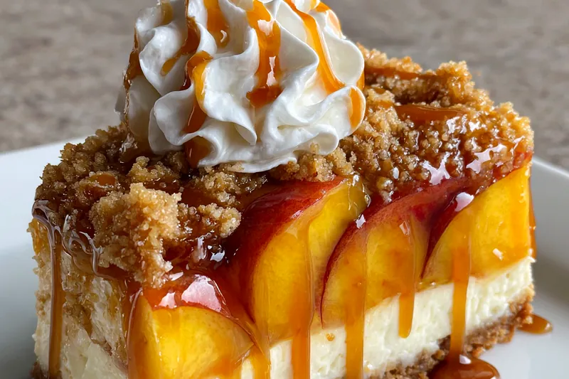 Fresh ingredients for Caramel Peach Cheesecake Delight