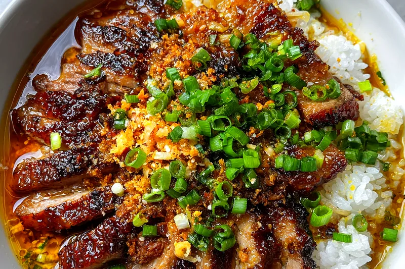 Fresh ingredients for Caramelized Soy Chicken Bowl