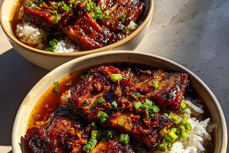 Cooking process for Caramelized Soy Chicken with Rice