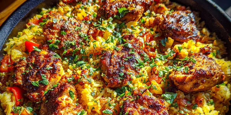 Caribbean Chicken Rice Skillet