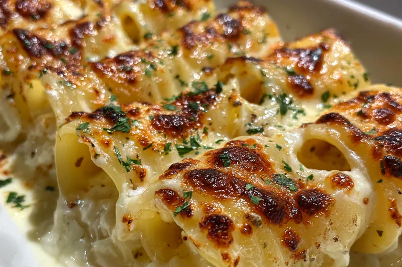 Fresh ingredients for Cheesy Alfredo Lasagna Rolls
