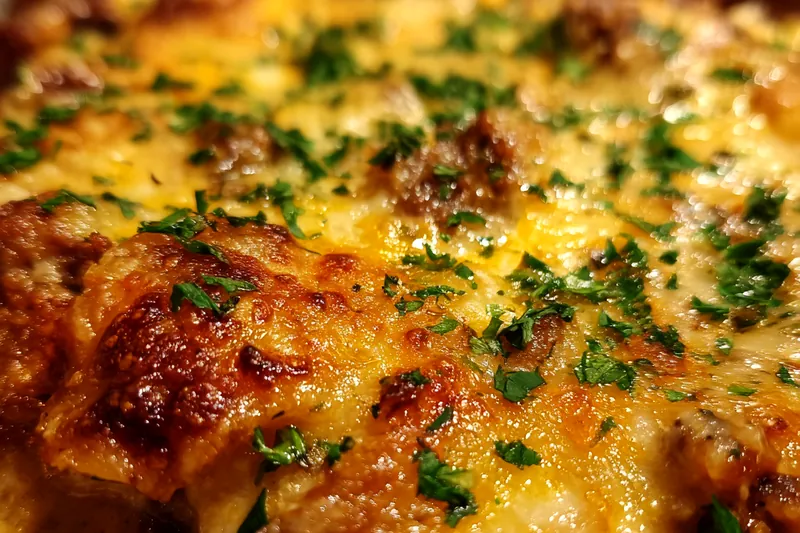 Cooking process for Cheesy Baked Hamburger Steak