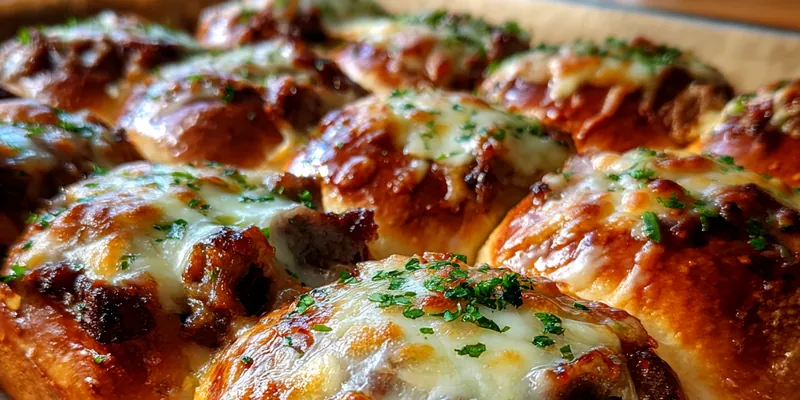 Cheesy Beef Stuffed Rolls