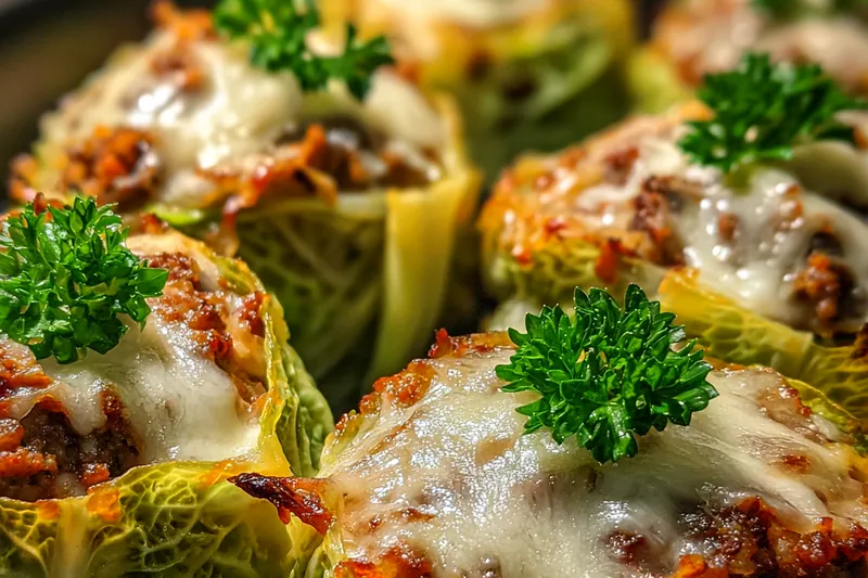 Cooking process for Cheesy Cabbage Beef Cups