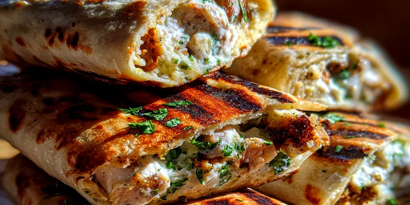 Cheesy Garlic Chicken Wraps