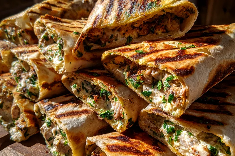 Fresh ingredients for Cheesy Garlic Chicken Wraps