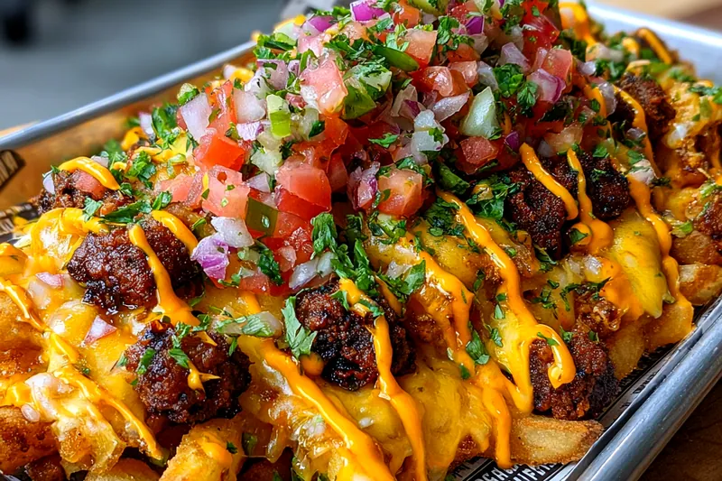 Fresh ingredients for Cheesy Loaded Fries Extravaganza