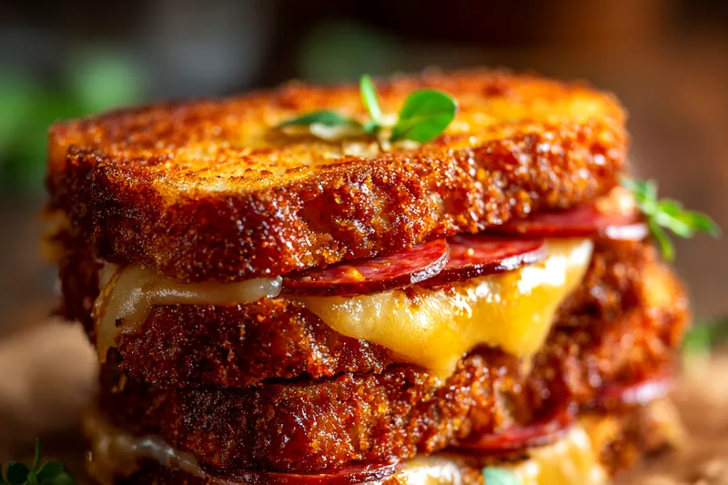 Fresh ingredients for Cheesy Pepperoni Grilled