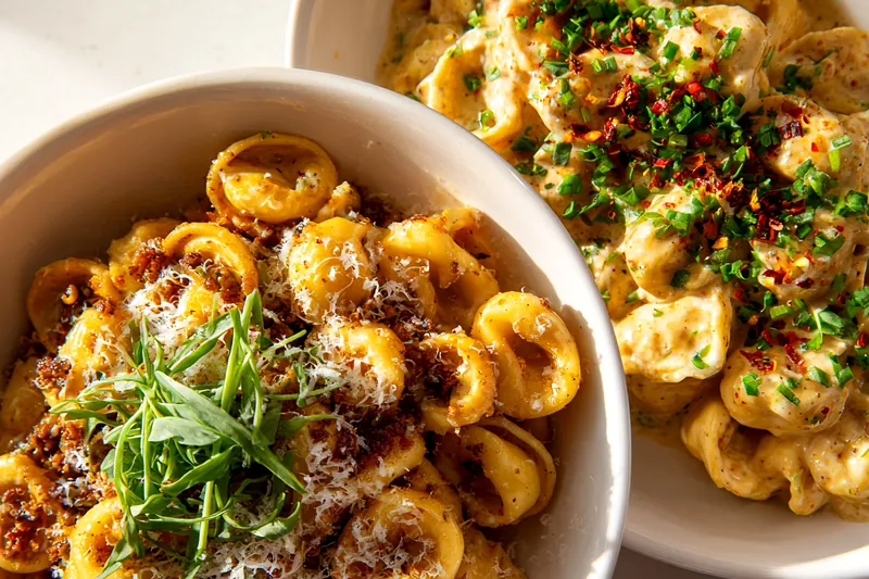 Fresh ingredients for Cheesy Provolone Tortellini Delight