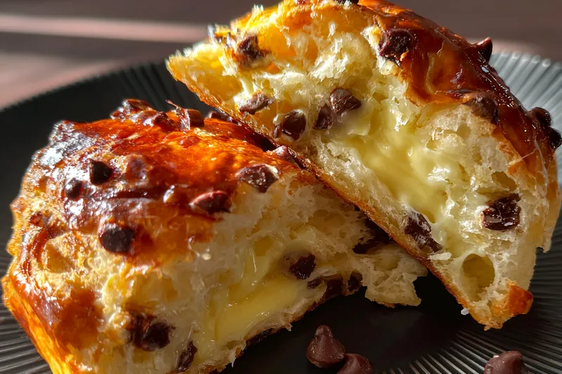 Fresh ingredients for Chocolate Chip Custard Brioche