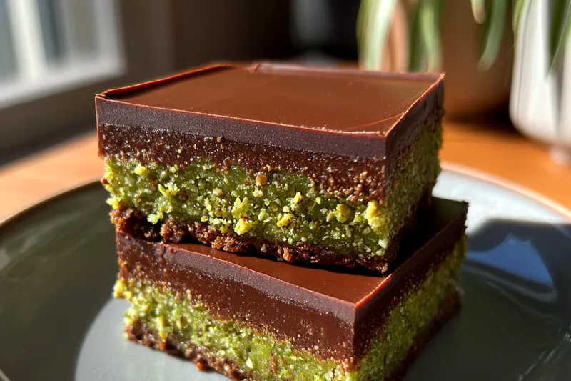 Cooking process for Chocolate Green Layer Squares