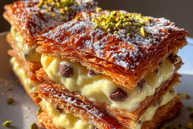 Fresh ingredients for Chocolate Pistachio Pastry Squares