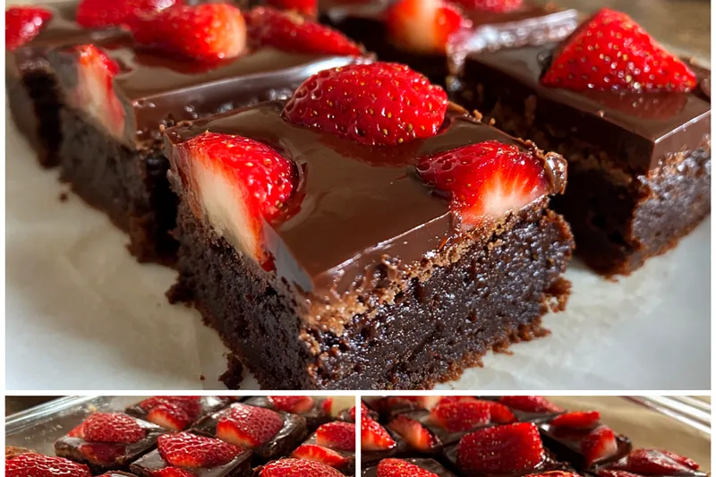 Cooking process for Chocolate Strawberry Brownie Bars