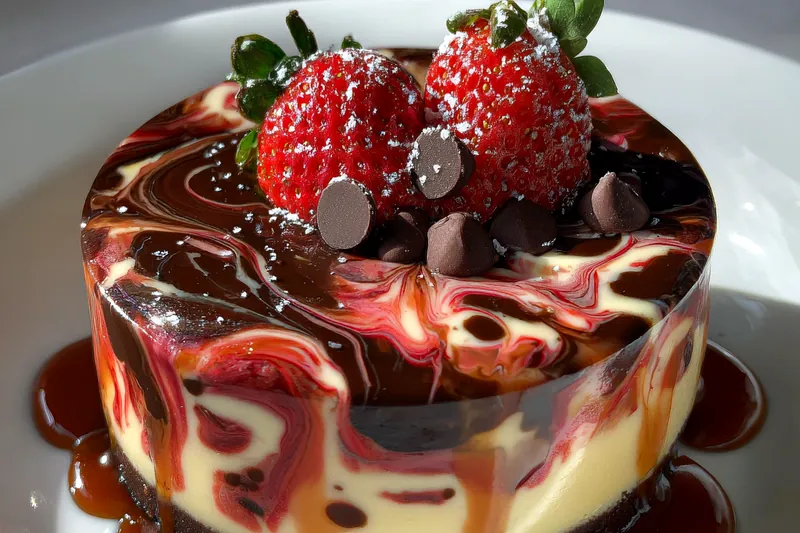 Fresh ingredients for Chocolate Strawberry Swirl Delight