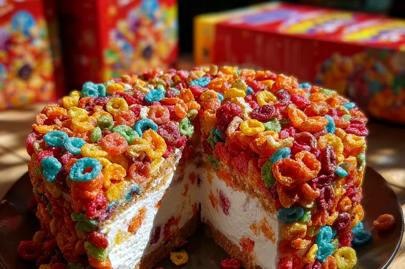 Fresh ingredients for Colorful Cereal Cheesecake