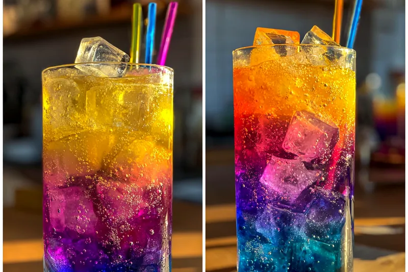 Fresh ingredients for Colorful Layered Sodas