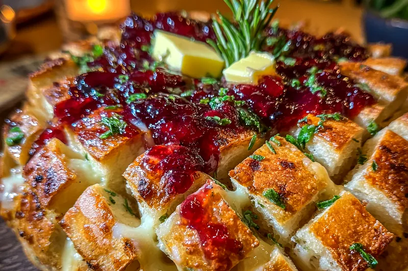 Cooking process for Cranberry Brie Pull-Apart Bread