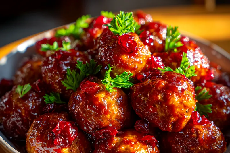 Fresh ingredients for Cranberry Glazed Meatballs