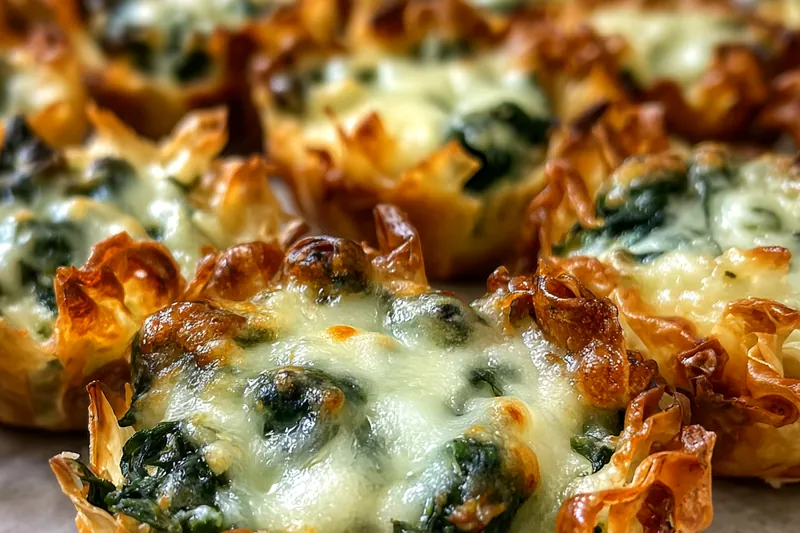 Cooking process for Creamy Baked Spinach Artichoke Pastry Cups