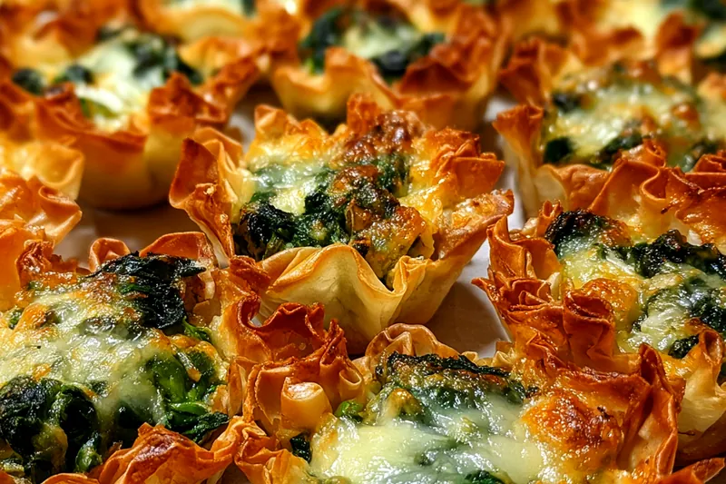 Fresh ingredients for Creamy Baked Spinach Artichoke Pastry Cups