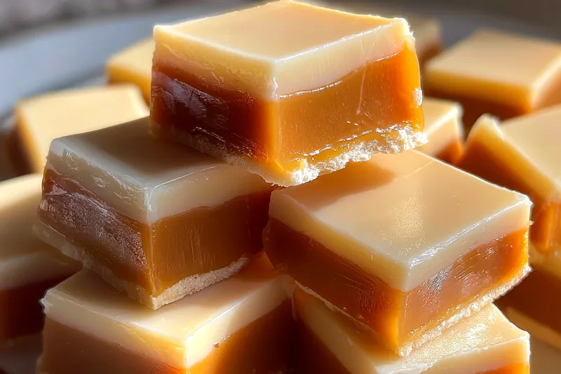 Fresh ingredients for Creamy Caramel Fudge Squares