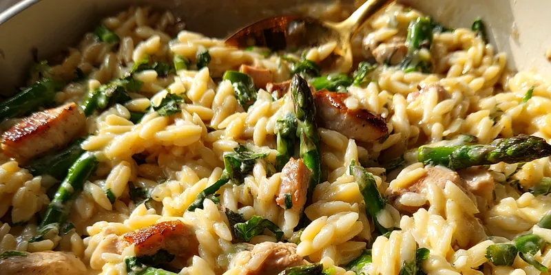 Creamy Chicken Asparagus Orzo