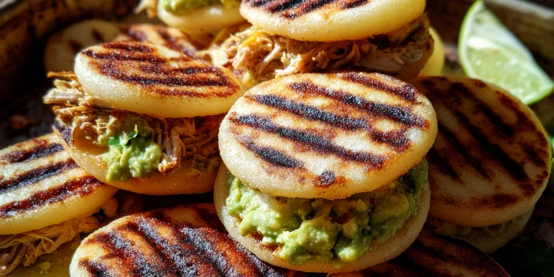 Creamy Chicken Avocado Arepas