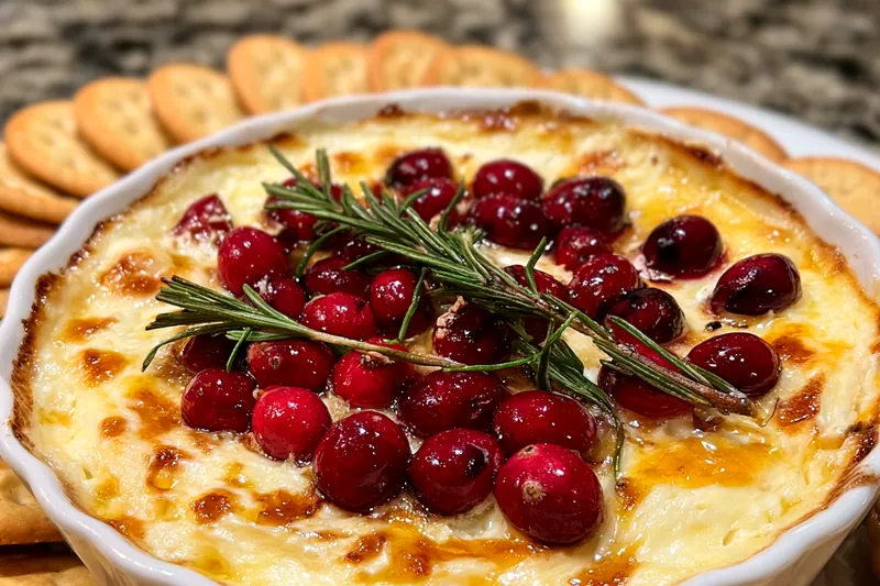 Colorful ingredients for Creamy Cranberry Cheese Delight arranged on a wooden table.