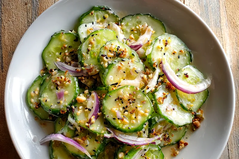 Cooking process for Creamy Cucumber Onion Salad