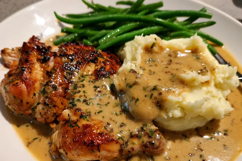 Fresh ingredients for Creamy Garlic Chicken Delight