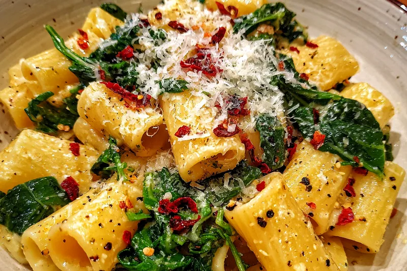 Fresh ingredients for Creamy Lemon Ricotta Pasta with Arugula