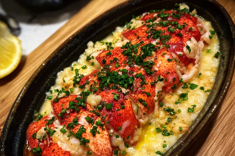 Cooking process for Creamy Lobster Risotto