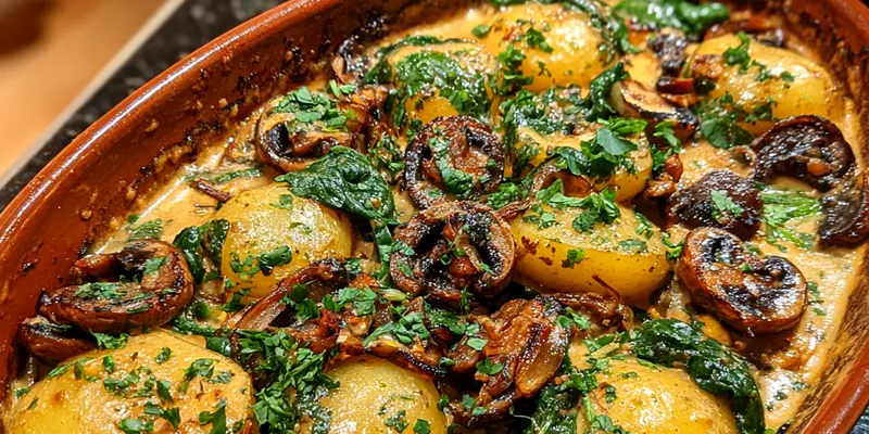 Creamy Mushroom Potato Bake