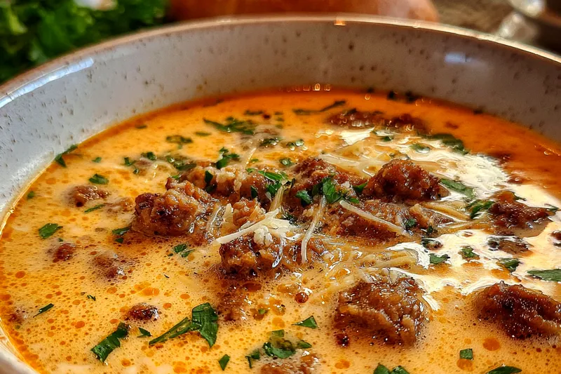 Fresh ingredients for Creamy Parmesan Sausage Soup