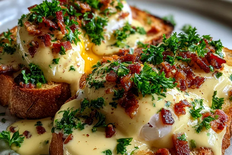 Cooking process for Creamy Poached Egg Toast