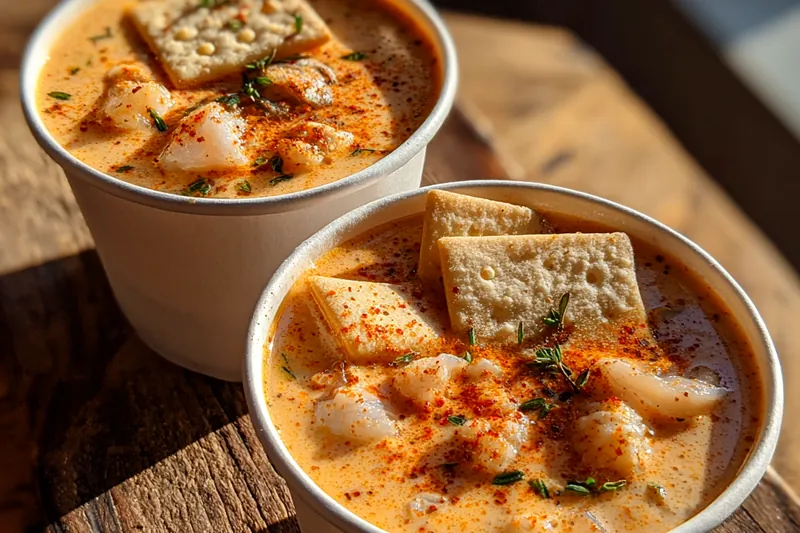 Cooking process for Creamy Seafood Stew Delight