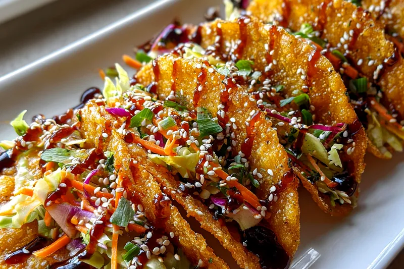 Fresh ingredients for Crispy Asian Wonton Tacos