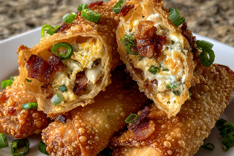 A beautiful arrangement of ingredients for Crispy Bacon Jalapeño Eggrolls including bacon, jalapeños, and cream cheese.