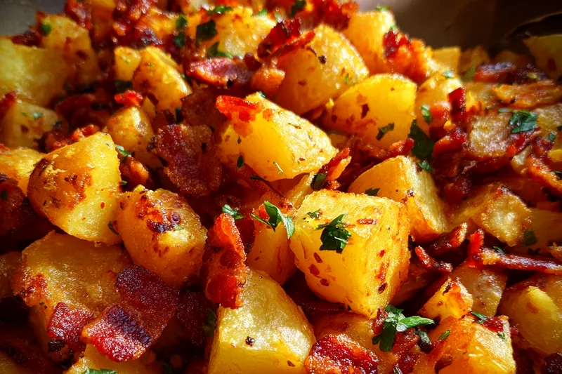 Fresh ingredients for Crispy Bacon Potato Medley