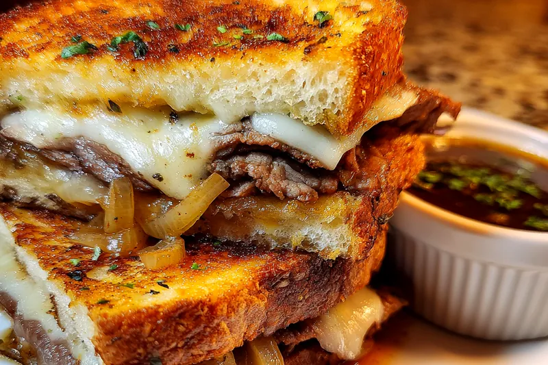 Fresh ingredients for Crispy Beef Cheese Sandwich