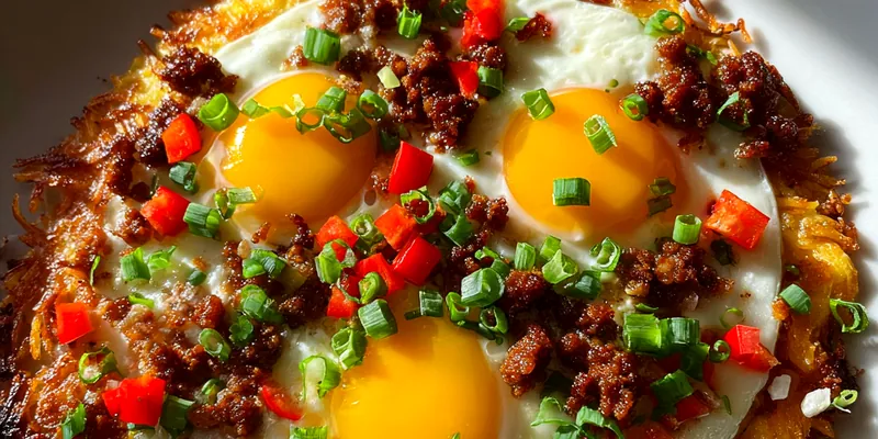 Crispy Breakfast Hash Brown Pizza