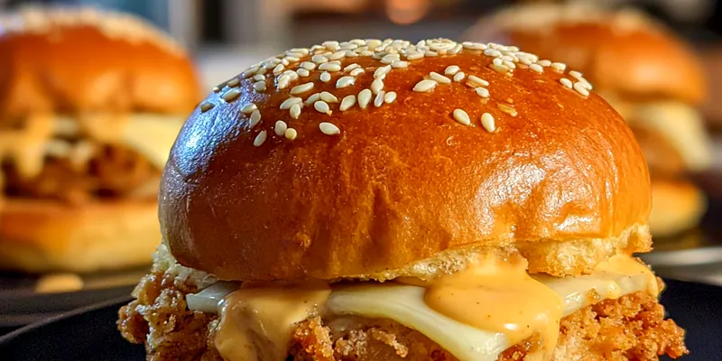 Crispy Chicken Sliders with Sauce